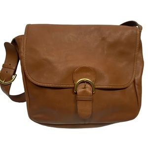 COACH C7H-4165 Signature Brown Leather Shoulder Cross Body Messenger